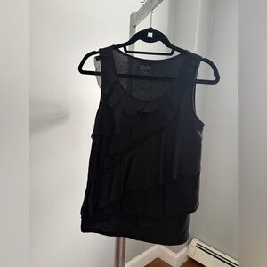 LOFT Elegant Black Layered Tank Top